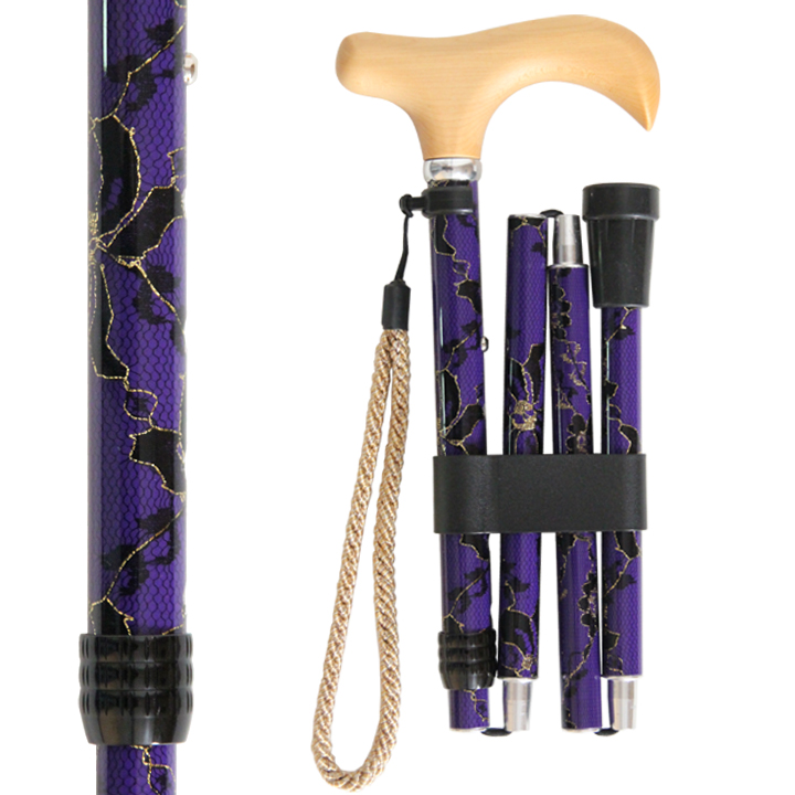 AL-0472 Adjustable Folding Stick/ Purple Lace